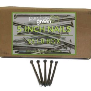 Fasteners: 5 inch Spike Nails - 25 lb box